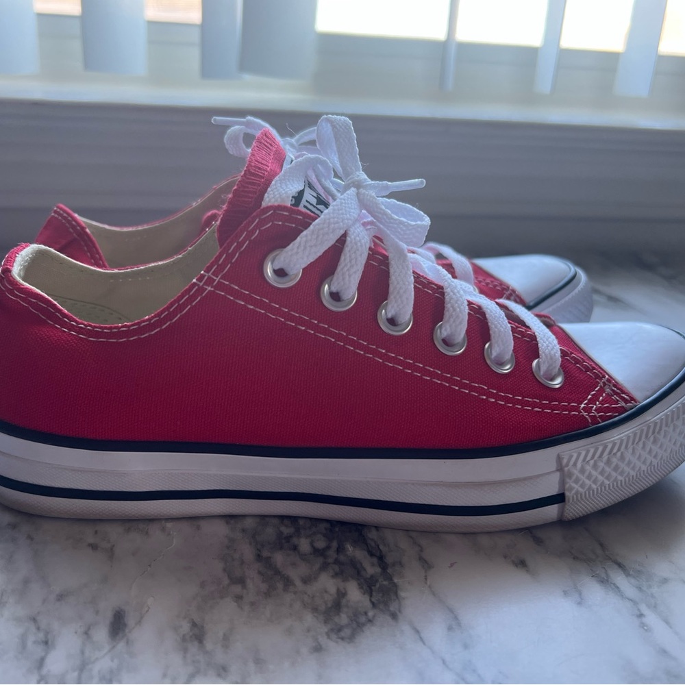 Red converse shoes